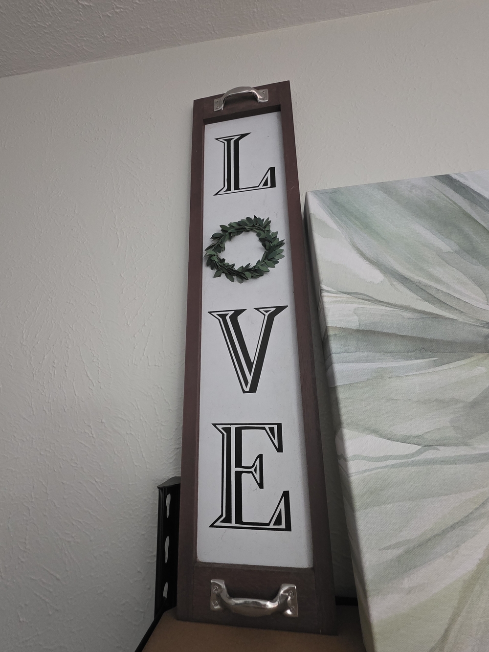 Abrand Brown, White & Green LOVE Wall Sign